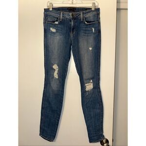 Genetic Denim Shya Cigarette Size 27 Distressed Skinny Jeans Medium Blue Wash